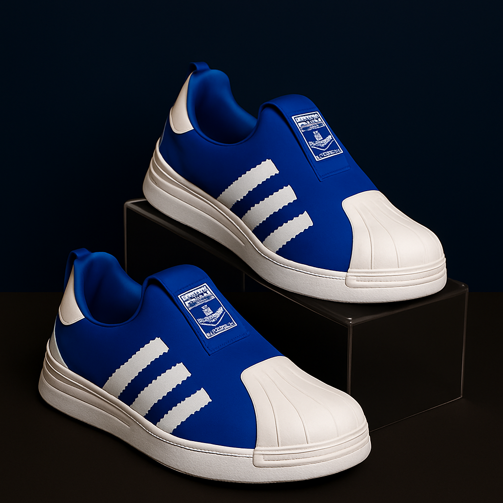 Blue Addidas shoes