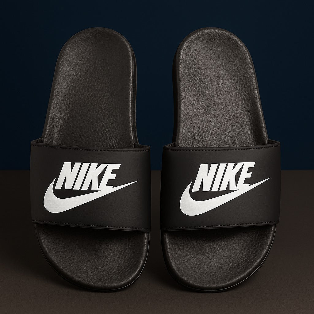Classic Nike Slipper (Black & White)